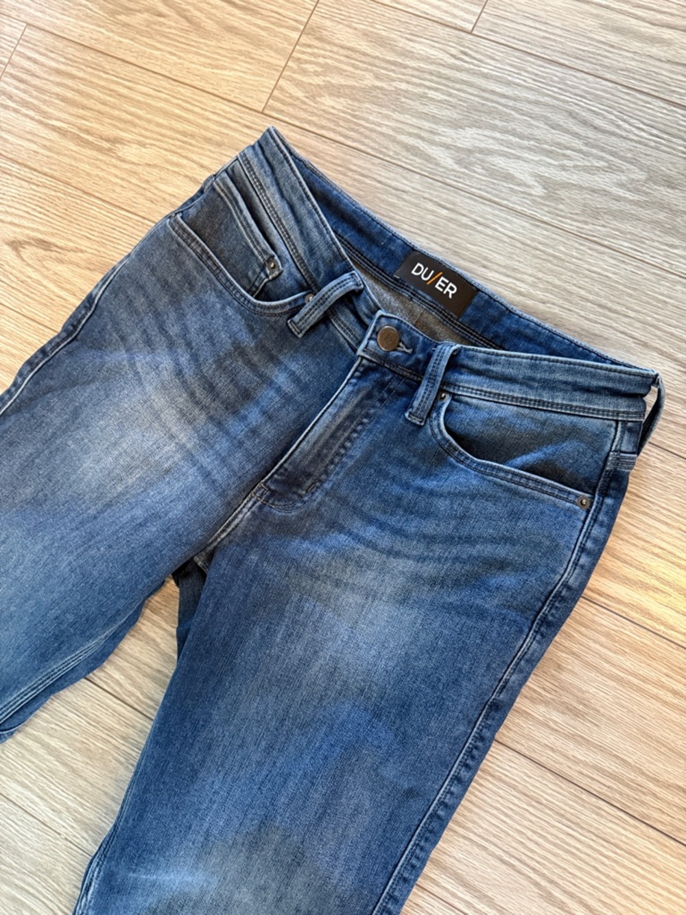 DU/ER Tech Fleece Denim Straight - Classic Indigo - Picture 3 of 11